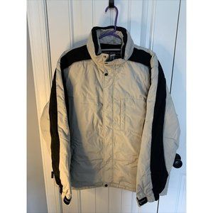 Men’s SZ L Zero Exposure Ski Snowboarding Full Zip Jacket Gray Black Down Filled